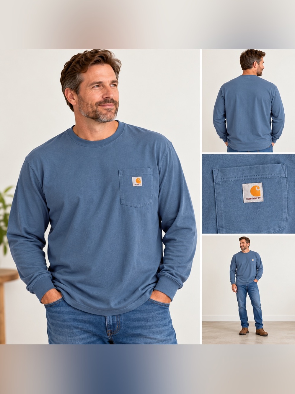 Carhartt Men’s 2XL Tall Long-Sleeve Pocket T-Shirt
Slate Blue